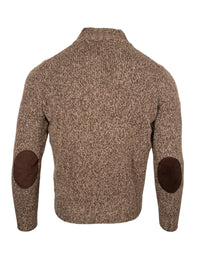 FEDELI ARAN 1/4 ZIP CASHMERE BLEND SWEATER - ROPE MELANGE