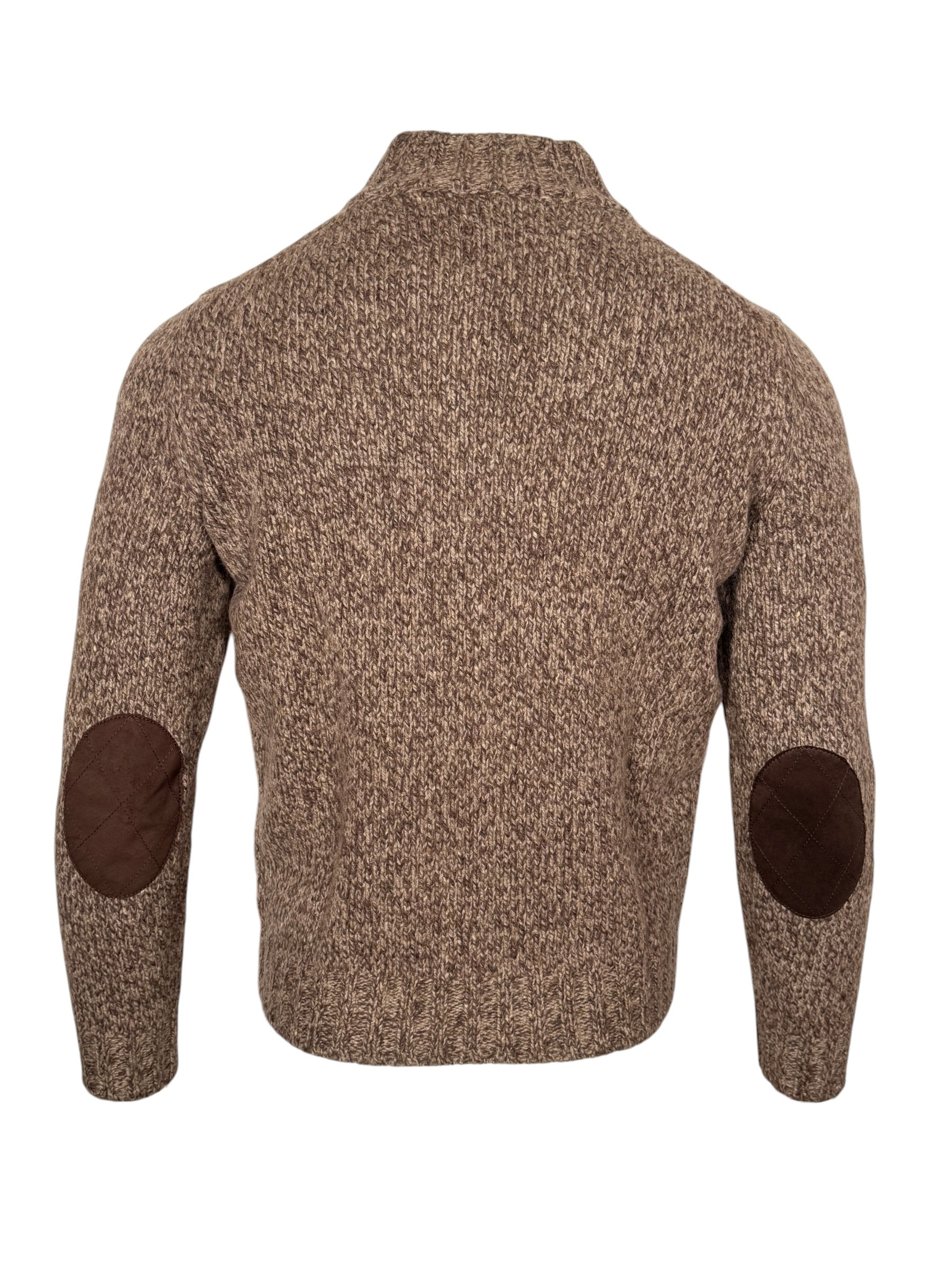 FEDELI ARAN 1/4 ZIP CASHMERE BLEND SWEATER - ROPE MELANGE