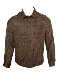 FEDELI WOOL PLAID JACKET - DARK CHOCOLATE