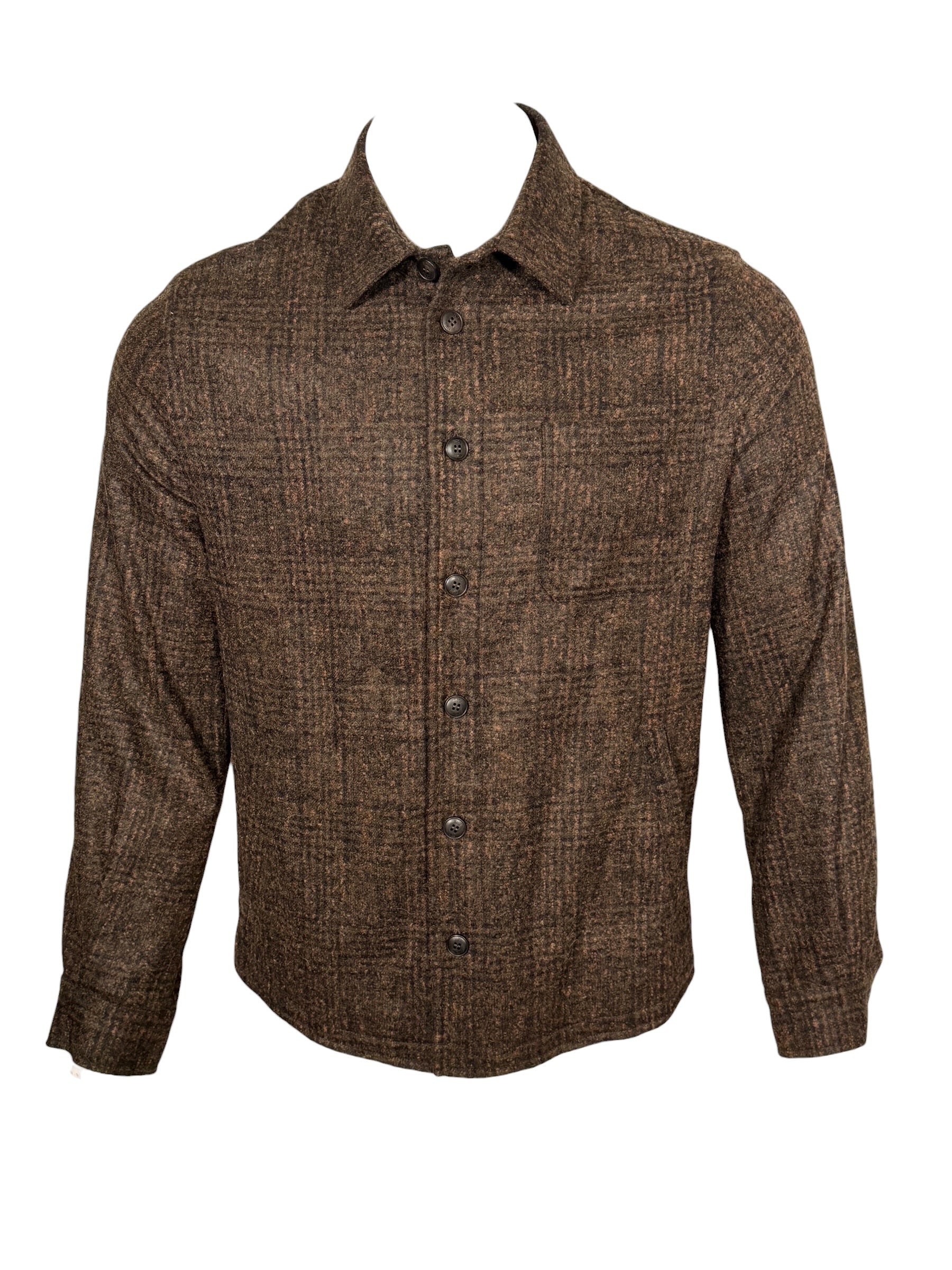 FEDELI WOOL PLAID JACKET - DARK CHOCOLATE