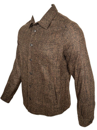 FEDELI WOOL PLAID JACKET - DARK CHOCOLATE