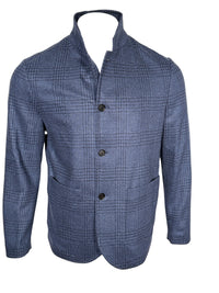 MAURIZIO BALDASSARI - STENDHAL CASHMERE STANDCOLLAR JACKET - BLUE NIGHTS