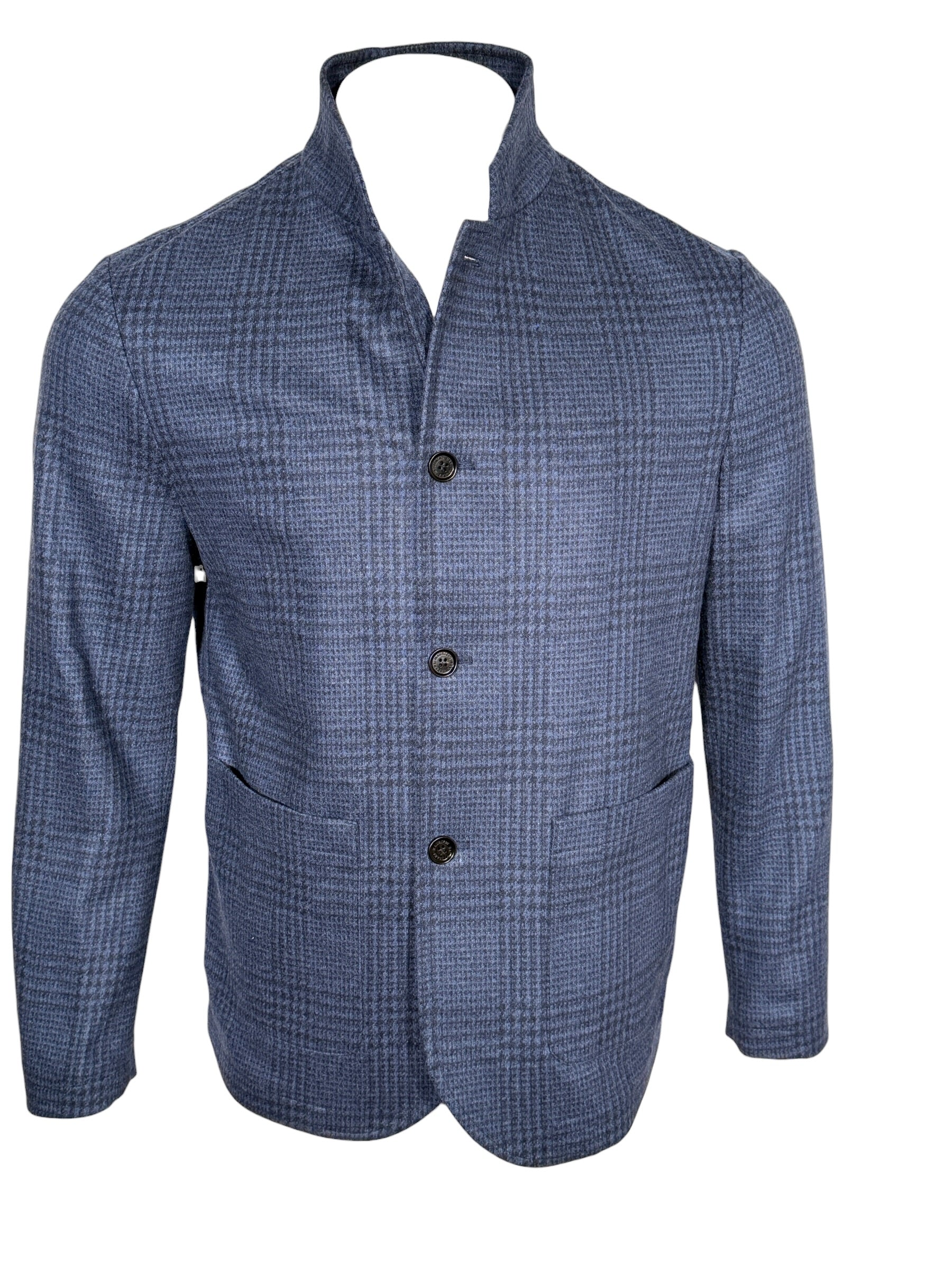 MAURIZIO BALDASSARI - STENDHAL CASHMERE STANDCOLLAR JACKET - BLUE NIGHTS