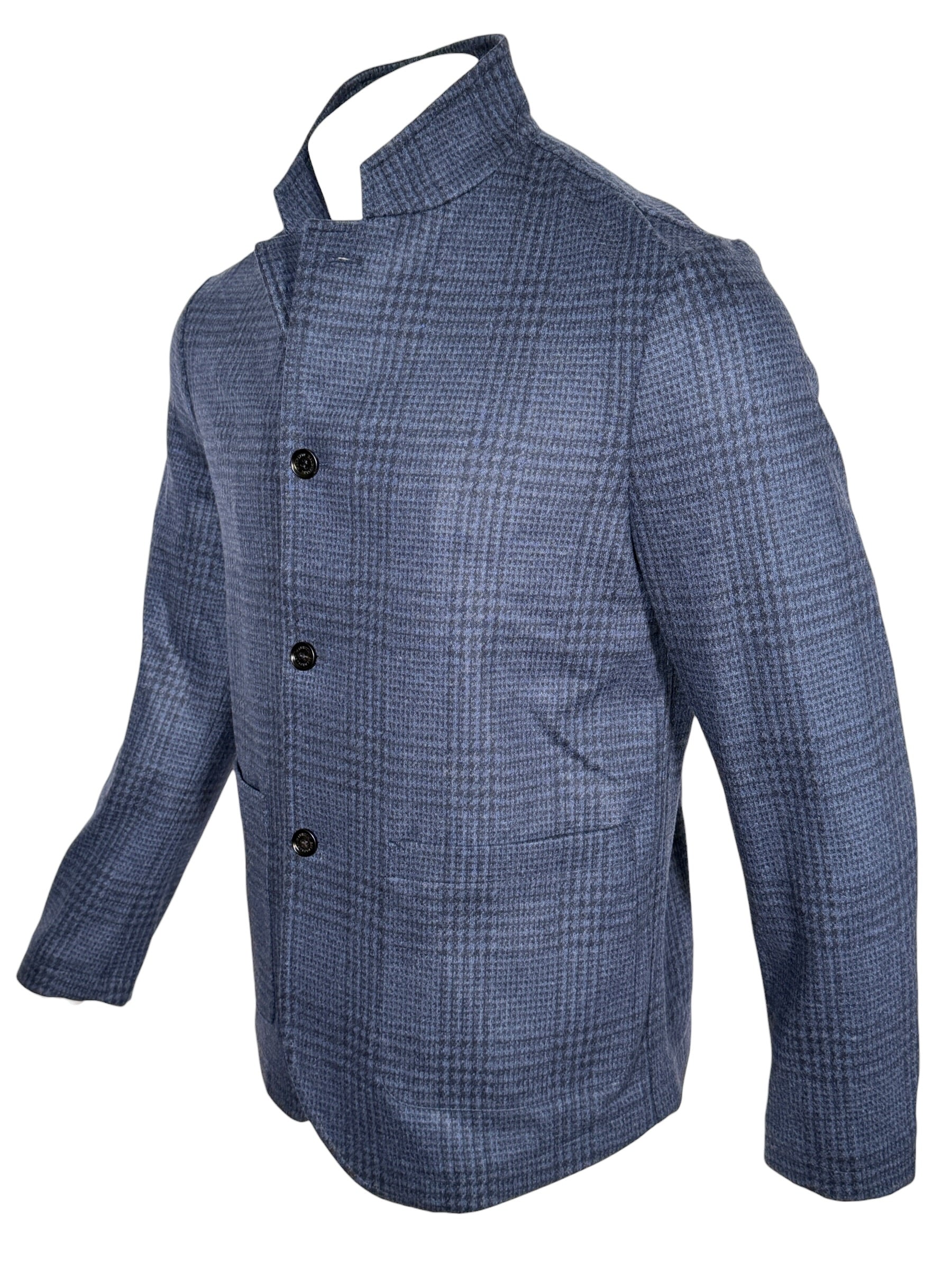 MAURIZIO BALDASSARI - STENDHAL CASHMERE STANDCOLLAR JACKET - BLUE NIGHTS