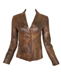 GRENN PILOT WOMEN'S VINTAGE CRACK JACKET - WHISKEY