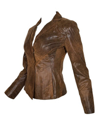 GRENN PILOT WOMEN'S VINTAGE CRACK JACKET - WHISKEY