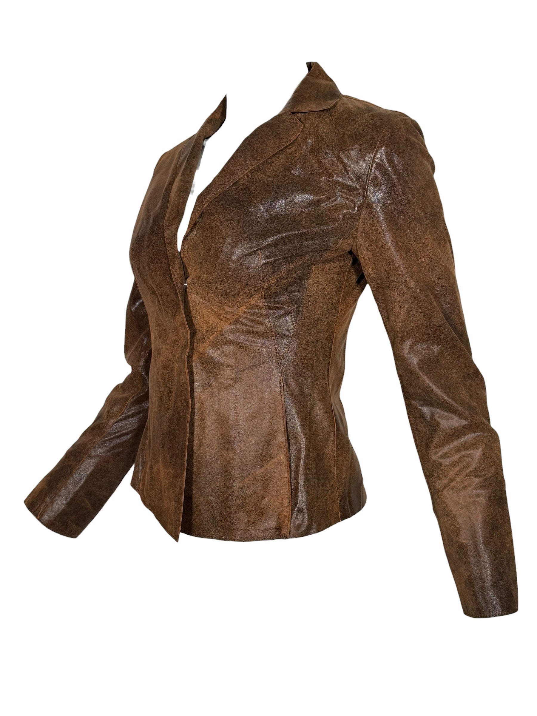 GRENN PILOT WOMEN'S VINTAGE CRACK JACKET - WHISKEY
