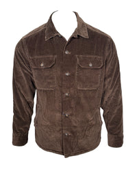 POLO RALPH LAUREN - LONG-SLEEVE 8 WALE CORDUROY LINED RECON MILITARY SHIRT - NUTMEG BROWN