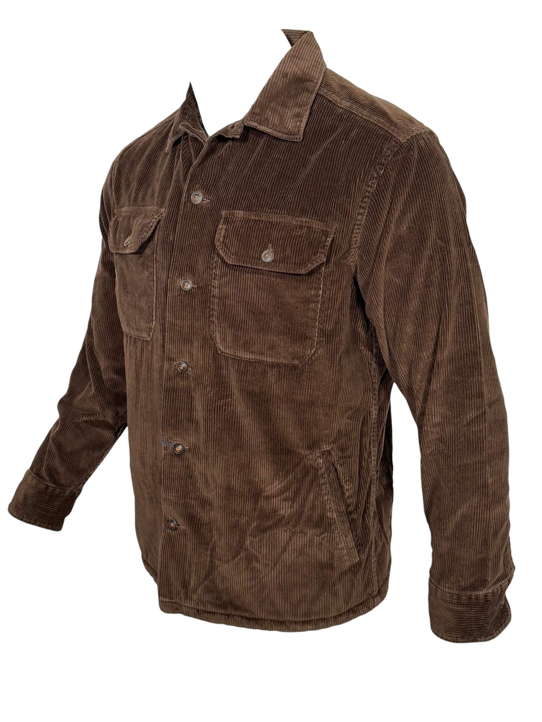 POLO RALPH LAUREN - LONG-SLEEVE 8 WALE CORDUROY LINED RECON MILITARY SHIRT - NUTMEG BROWN