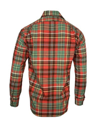 POLO RALPH LAUREN - LONG-SLEEVE SUEDED FLANNEL WHITFIELD WORKSHIRT - ORANGE/GREEN MULTI