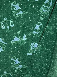 CALABRESE 1924 DOUBLE SIDED WOOL SCARF - GREEN ZODIAC