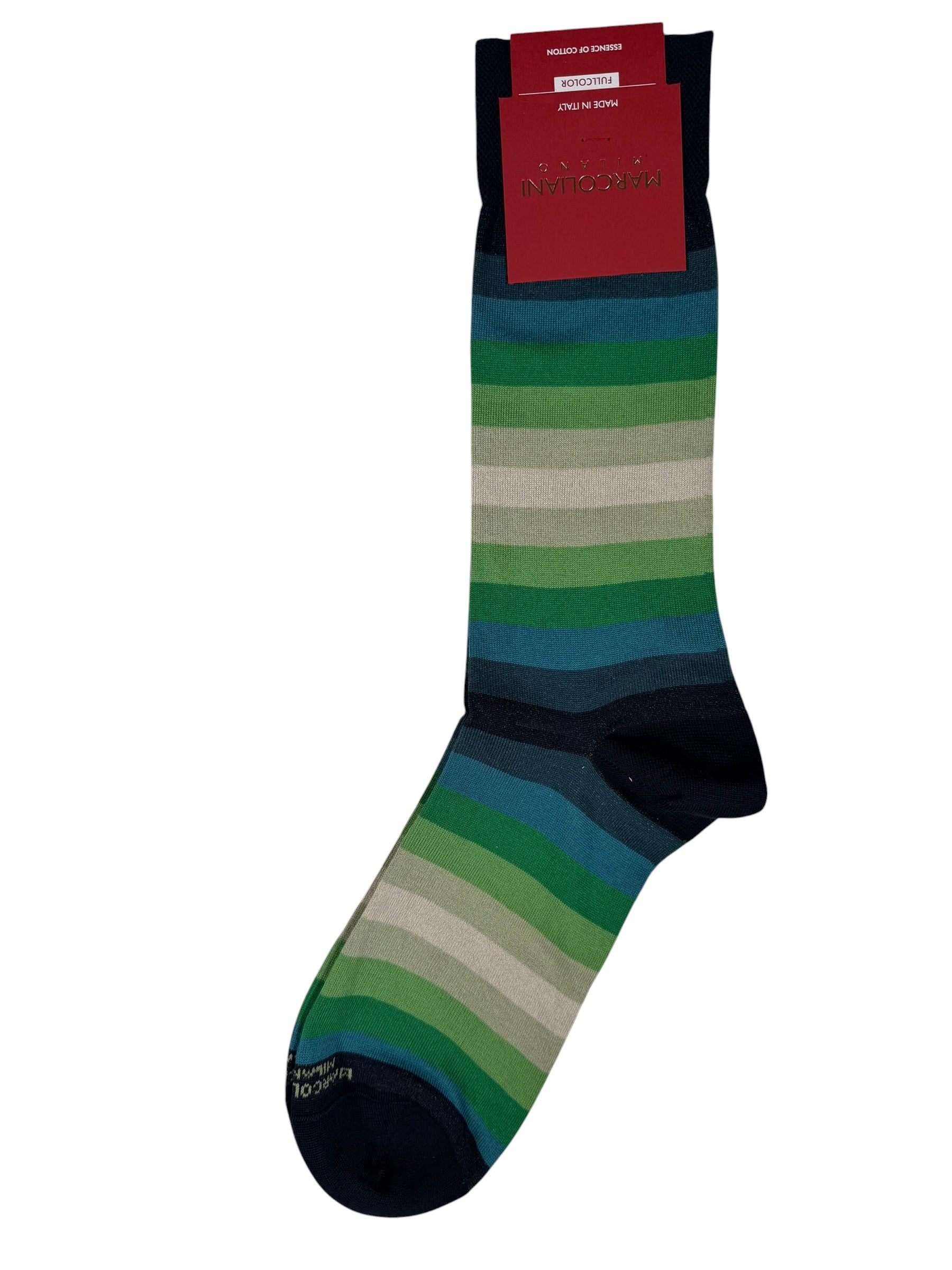 MARCOLIANI PIMA COTTON REFLECTIONS CALF SOCK - COUNTRY GREEN