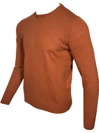 BUTTON DOWN WOOL/CASHMERE CREW SWEATER - ORANGE