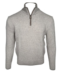 PAUL & SHARK - CASHMERE WOOL HALF ZIP SWEATER - SILVER CLOUD-PALOMA