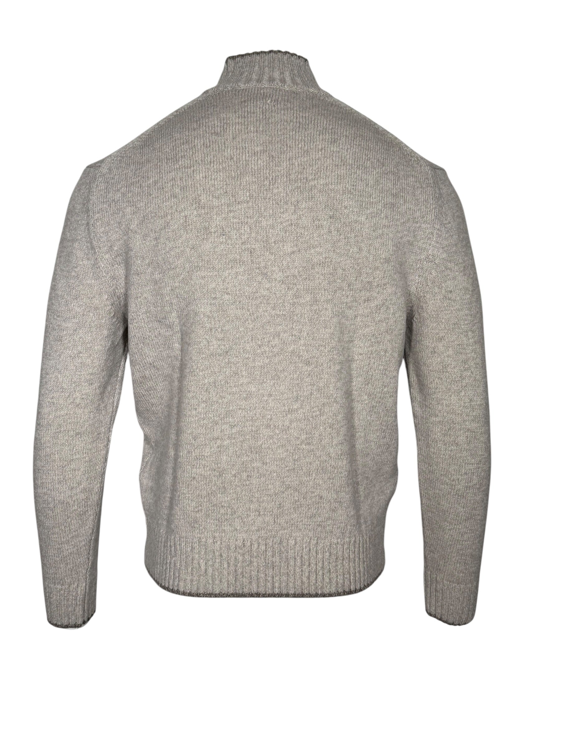 PAUL & SHARK - CASHMERE WOOL HALF ZIP SWEATER - SILVER CLOUD-PALOMA
