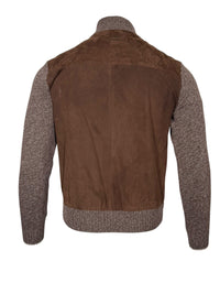 PAUL & SHARK - WOOL/CASHMERE HYBRID JACKET WITH AQUA SUEDE - TOBACCO