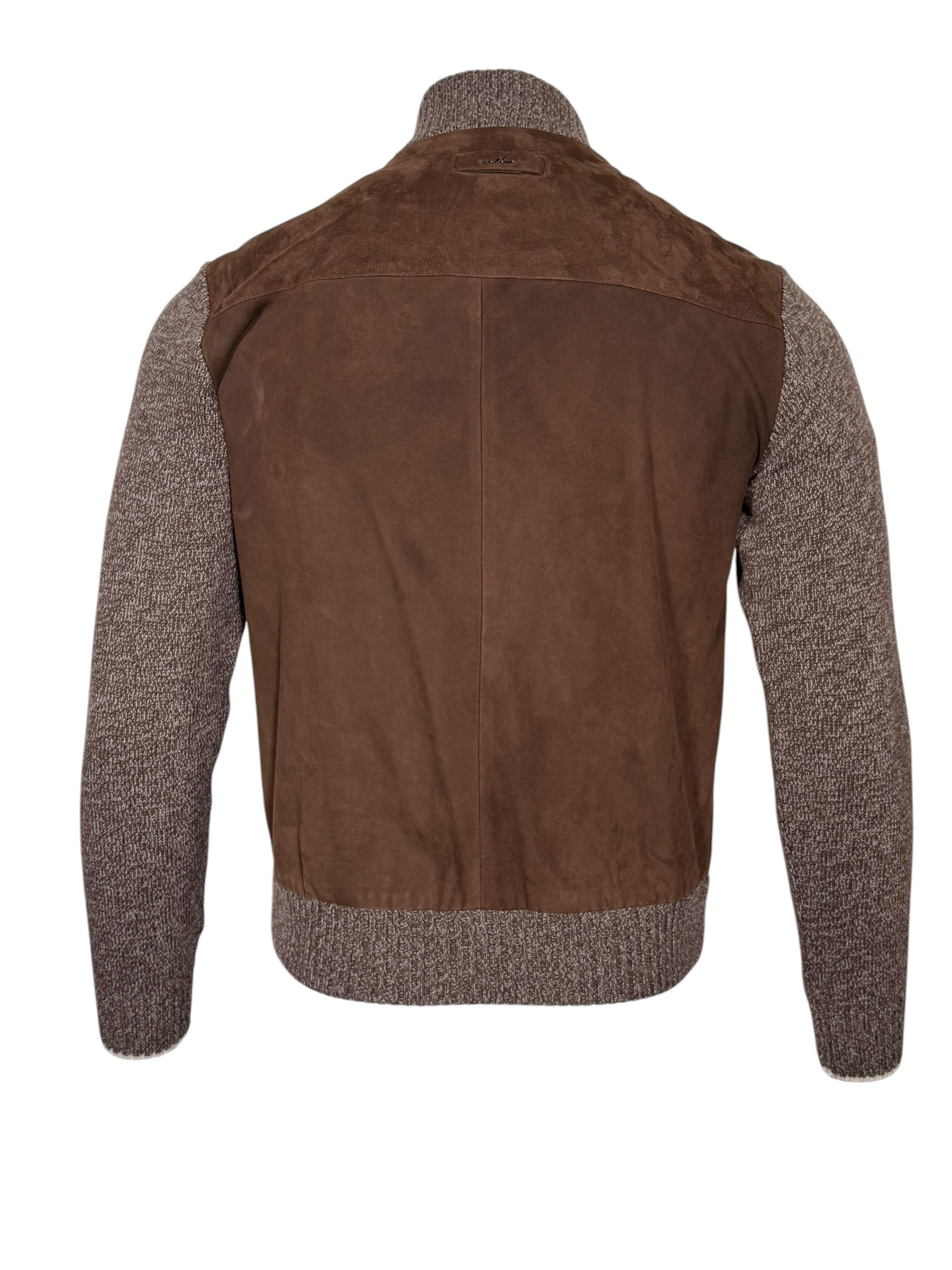 PAUL & SHARK - WOOL/CASHMERE HYBRID JACKET WITH AQUA SUEDE - TOBACCO