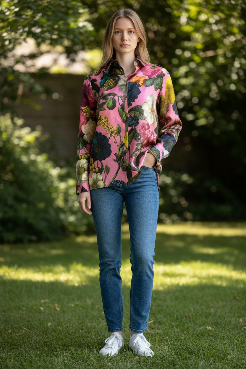 VILAGALLO TEA FLORAL BLOUSE