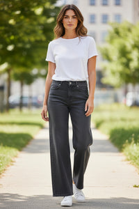 MAC WOMEN'S DREAM DENIM WIDE JEAN - BLACK RINSED
