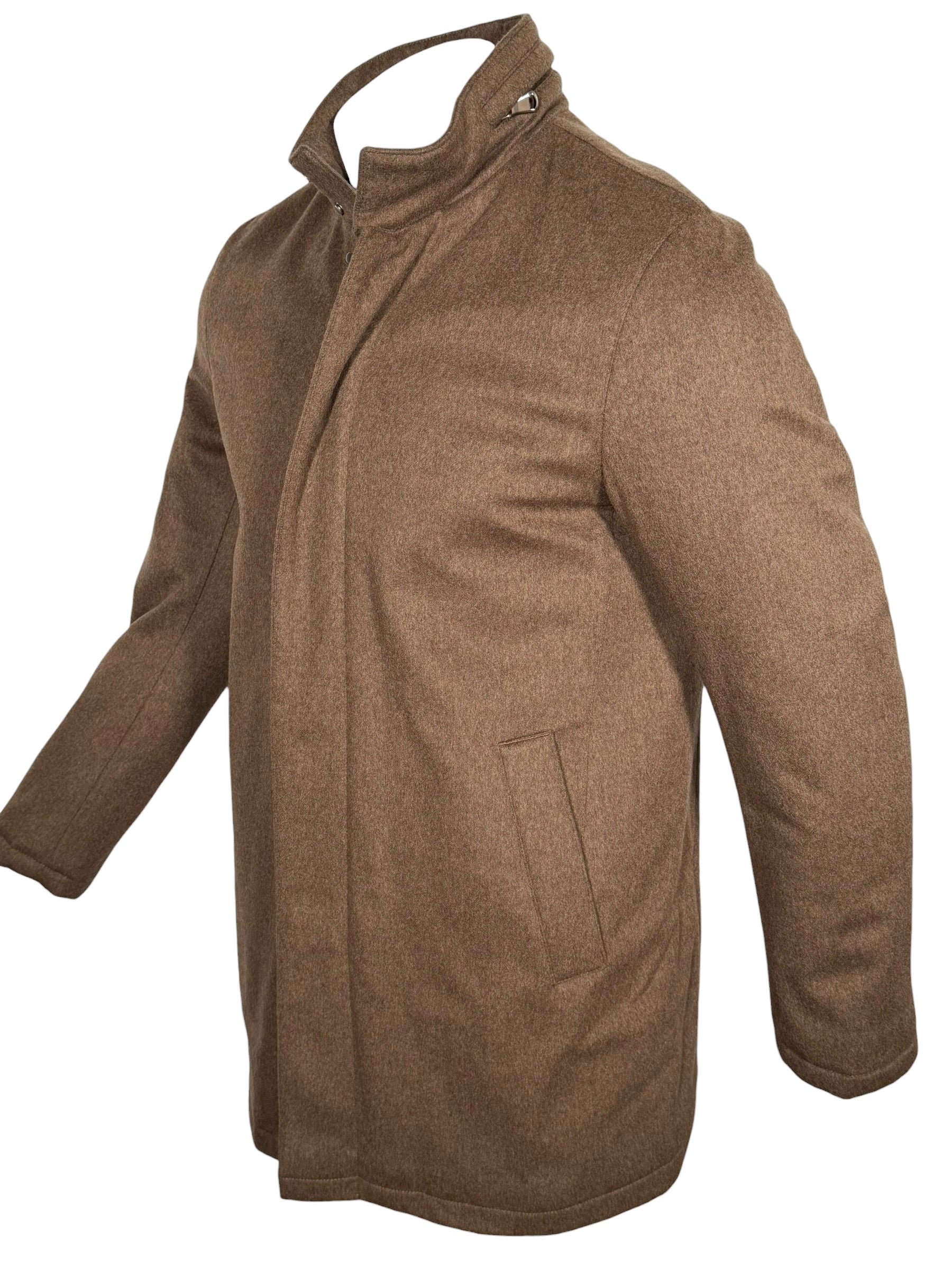 FRADI LORO PIANA STORM SYSTEM CAR COAT - TOBACCO