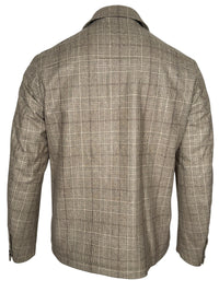 LUCIANO BARBERA OVERCHECK SWACKET - TAN PLAID
