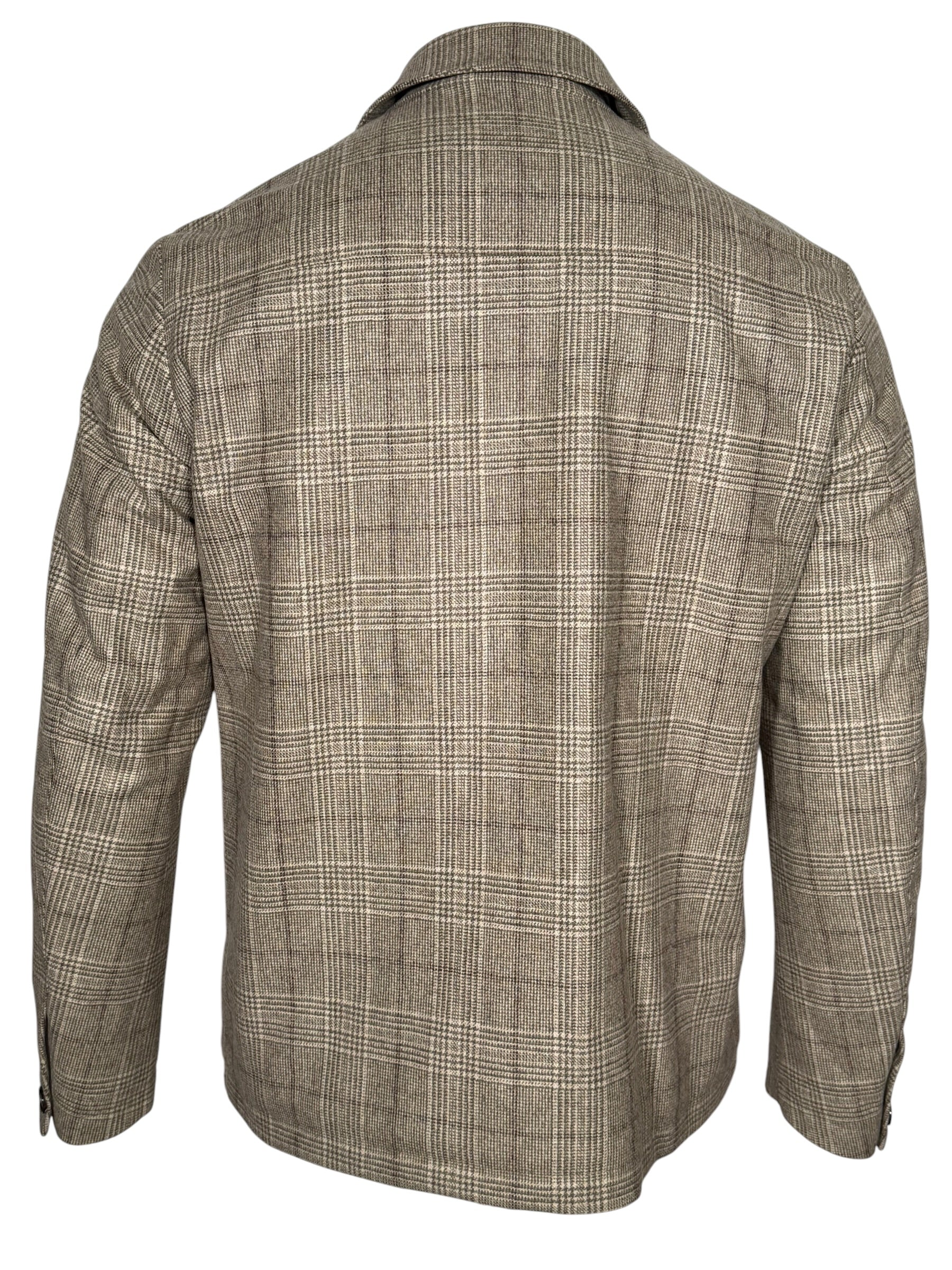LUCIANO BARBERA OVERCHECK SWACKET - TAN PLAID