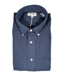HARTFORD MEN'S COTTON MELANGE FLANNEL SHIRT - NAVY