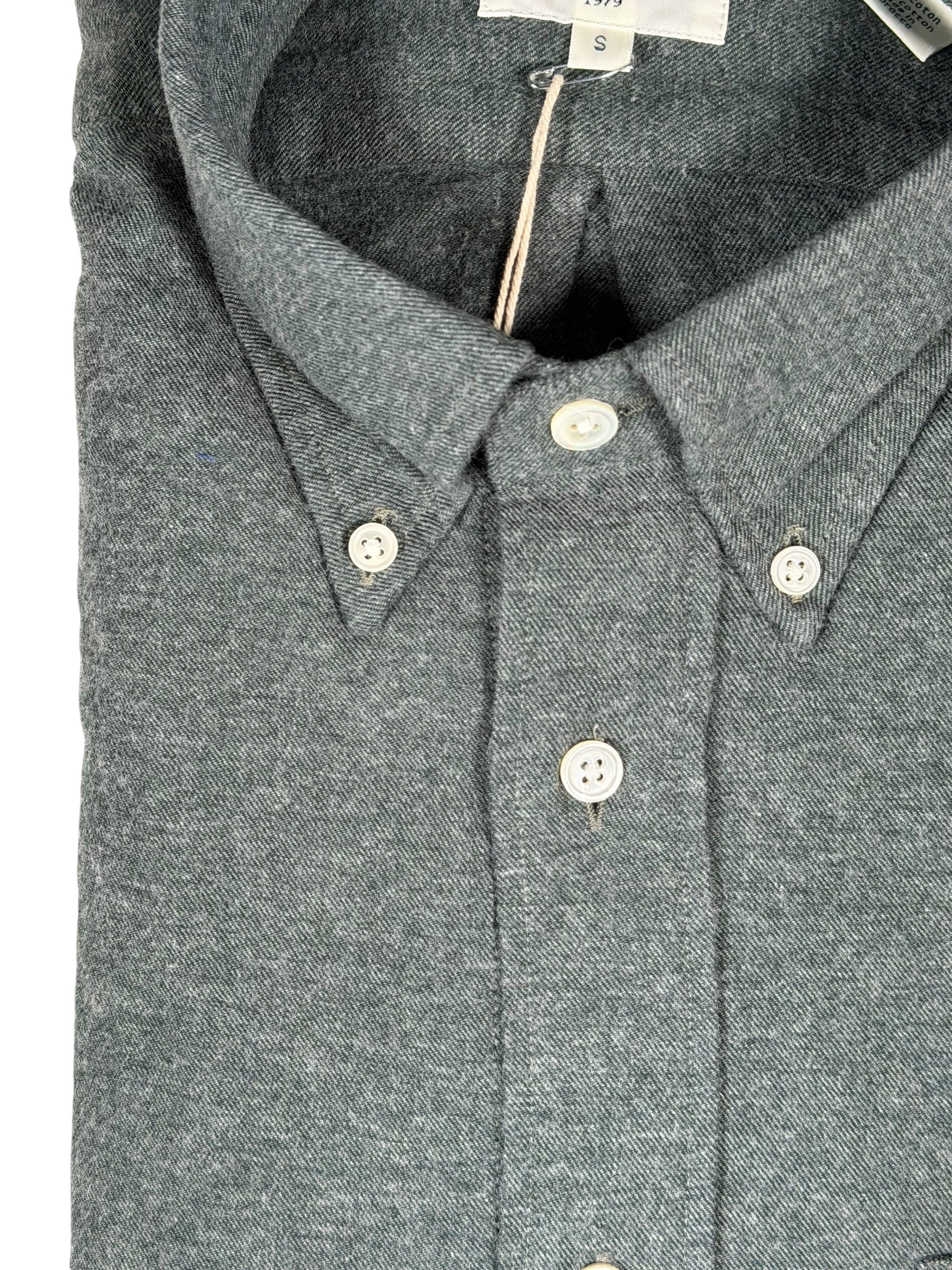 HARTFORD MEN'S COTTON MELANGE FLANNEL SHIRT - FOREST
