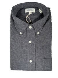 HARTFORD MEN'S COTTON MELANGE FLANNEL SHIRT - CHARCOAL
