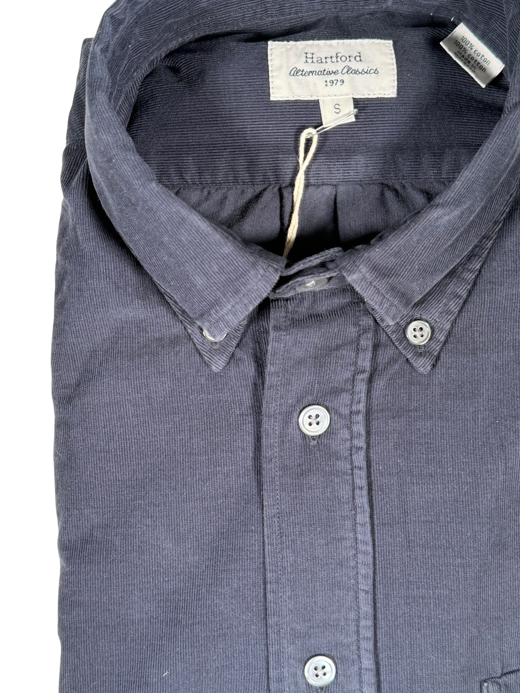 HARTFORD MEN'S CASUAL CORDUROY SHIRT - MARINE BLUE