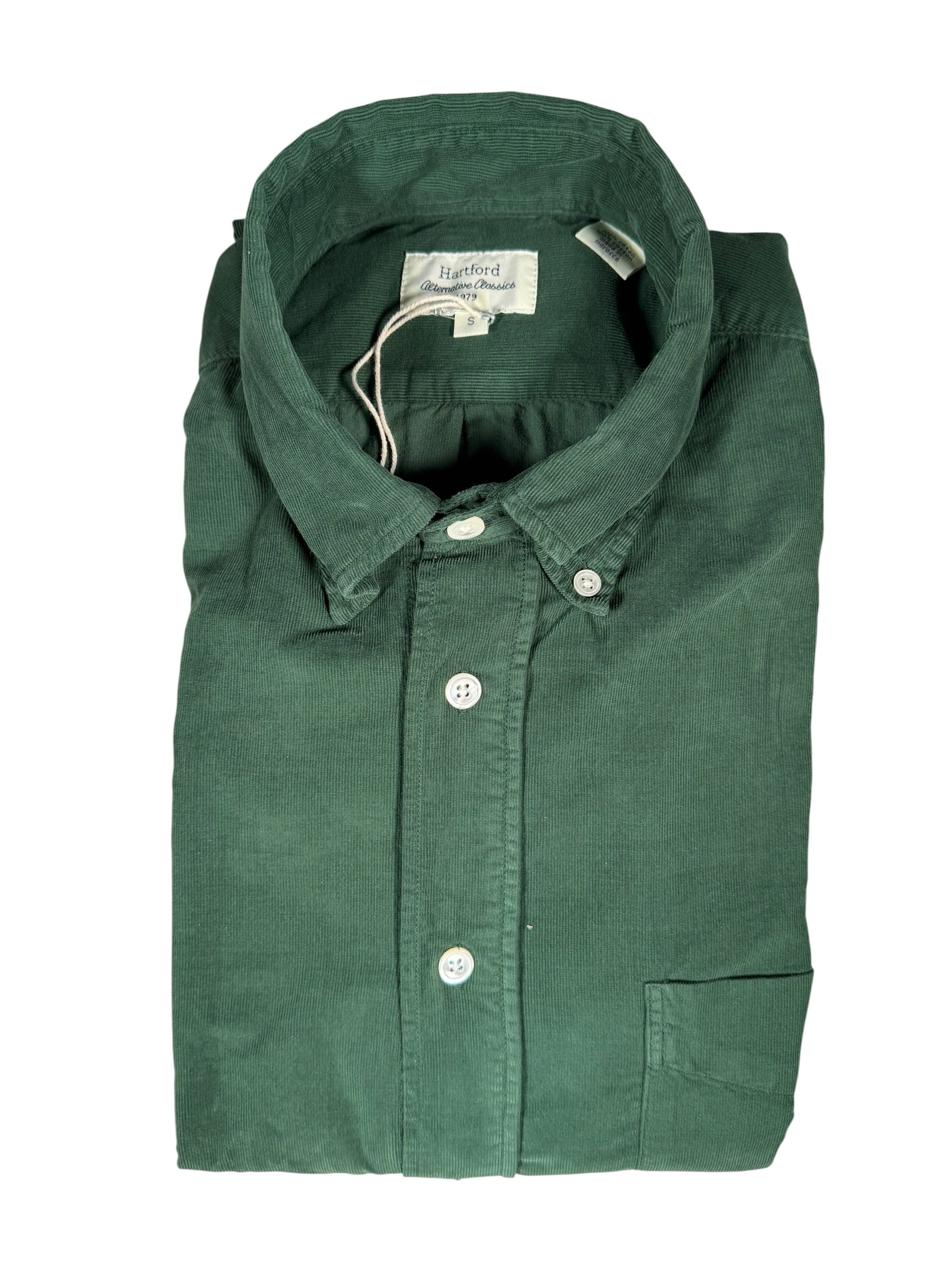 HARTFORD MEN'S CASUAL CORDUROY SHIRT - IRISH GREEN