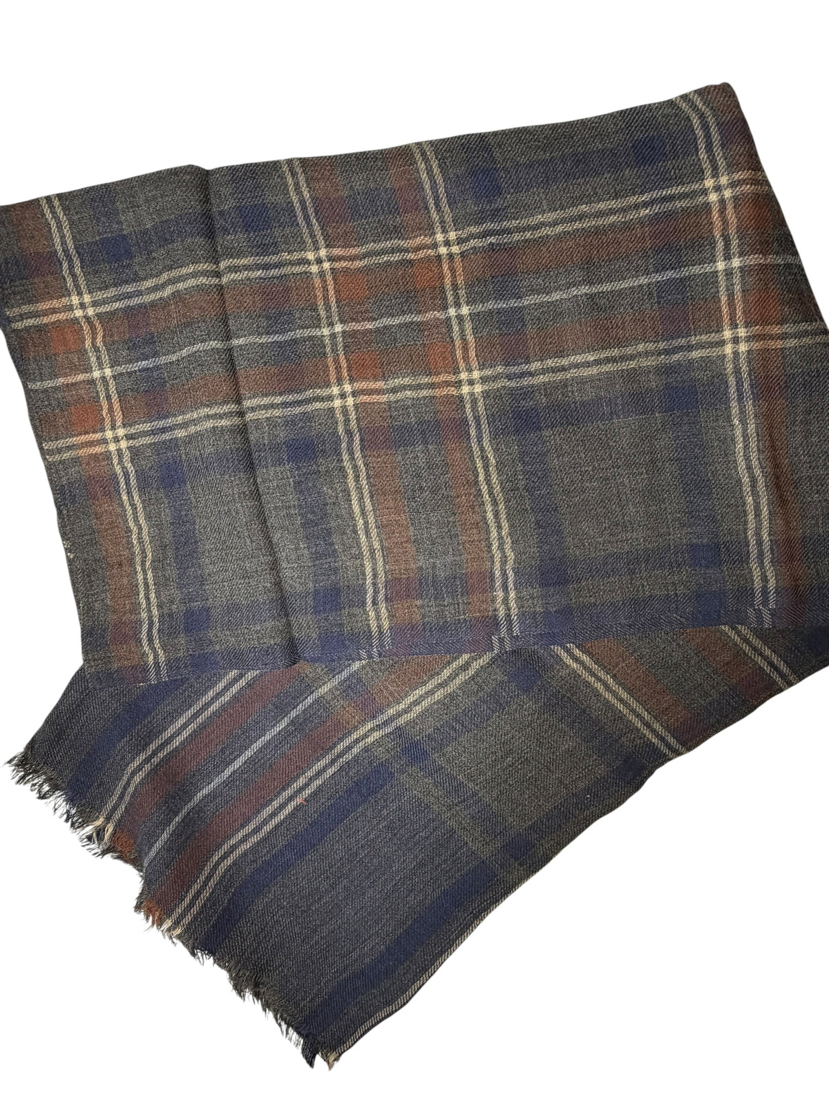HARTFORD TARTAN SCARF - INDIGO/GREY