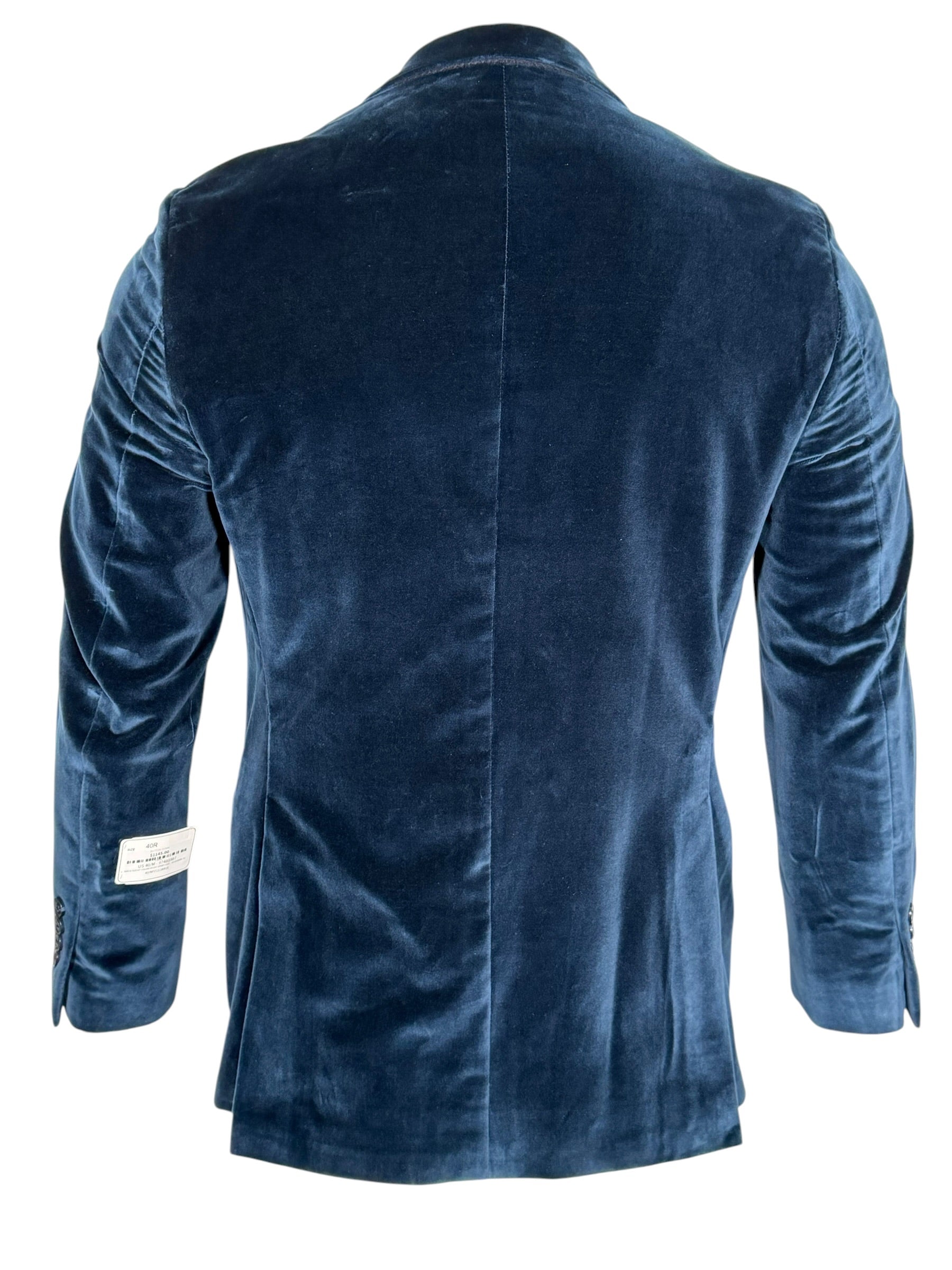 OARS & OLD IVY ITALIAN VELVET SPORT COAT - SOLID DARK BLUE