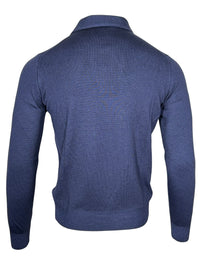 BUTTON DOWN VINTAGE LONG SLEEVE POLO - NAVY