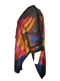 FRANCO FERRARI FEATHERS WOOL CAPE - NAVY
