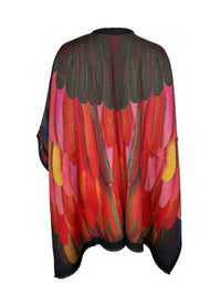 FRANCO FERRARI FEATHERS WOOL CAPE - NAVY