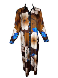 FRANCO FERRARI FLORAL DRESS - BROWN