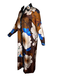 FRANCO FERRARI FLORAL DRESS - BROWN