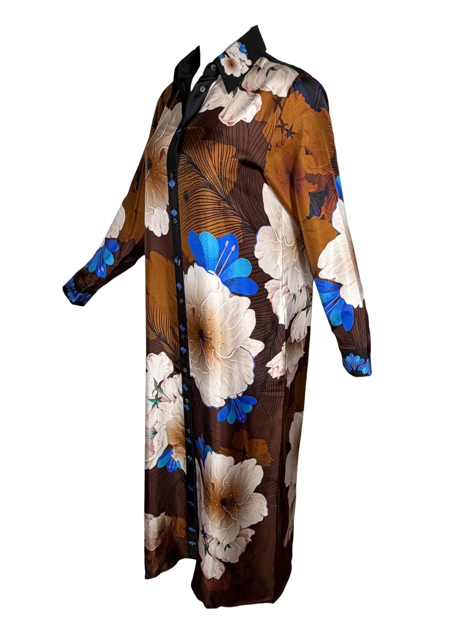 FRANCO FERRARI FLORAL DRESS - BROWN