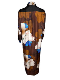 FRANCO FERRARI FLORAL DRESS - BROWN