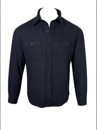 HARTFORD MEN'S WASHABLE WOOL OVERSHIRT - NAVY