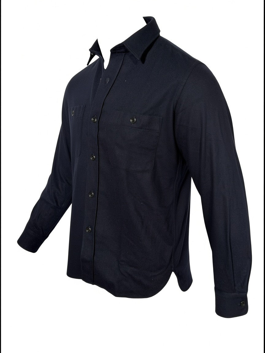 HARTFORD MEN'S WASHABLE WOOL OVERSHIRT - NAVY