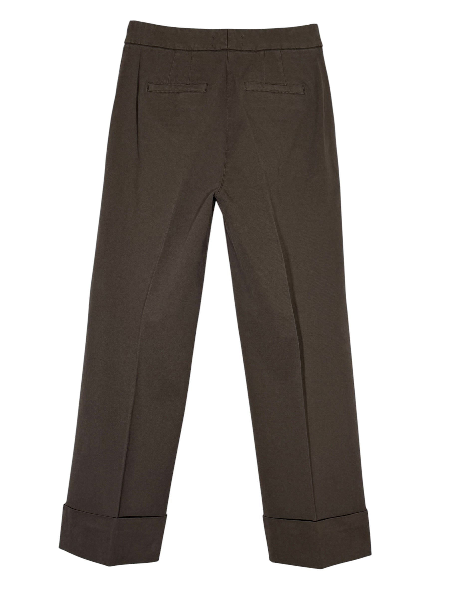 VIA MASINI 80 WOMEN'S STRAIGHT LEG CUFF TROUSER - TESTA DI MORO