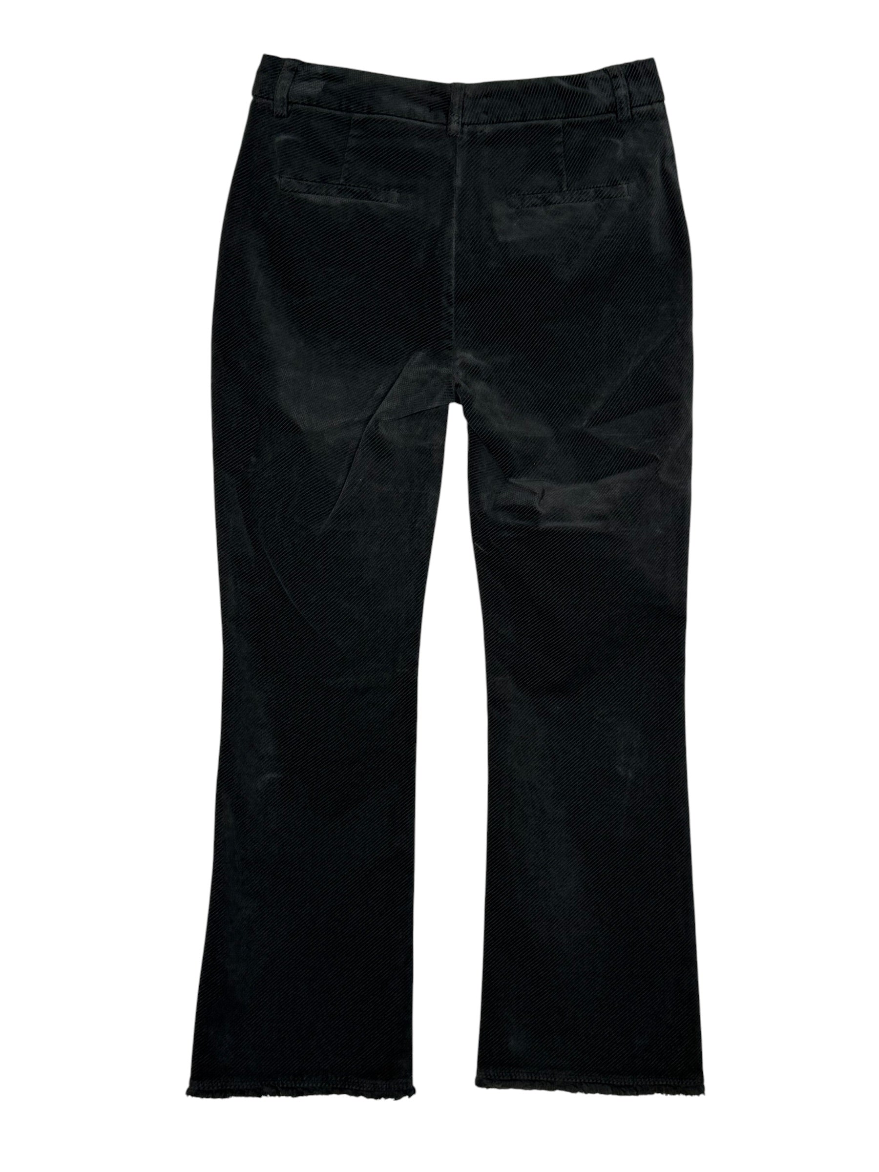 VIA MASINI 80 WOMEN'S DIAGONAL VELVET STRETCH TROUSER - CARBONE