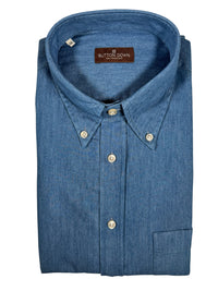 BUTTON DOWN SPORT SHIRT - WASHED MID BLUE DENIM