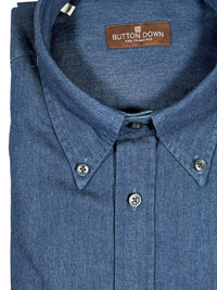 BUTTON DOWN SPORT SHIRT - WASHED DARK BLUE DENIM