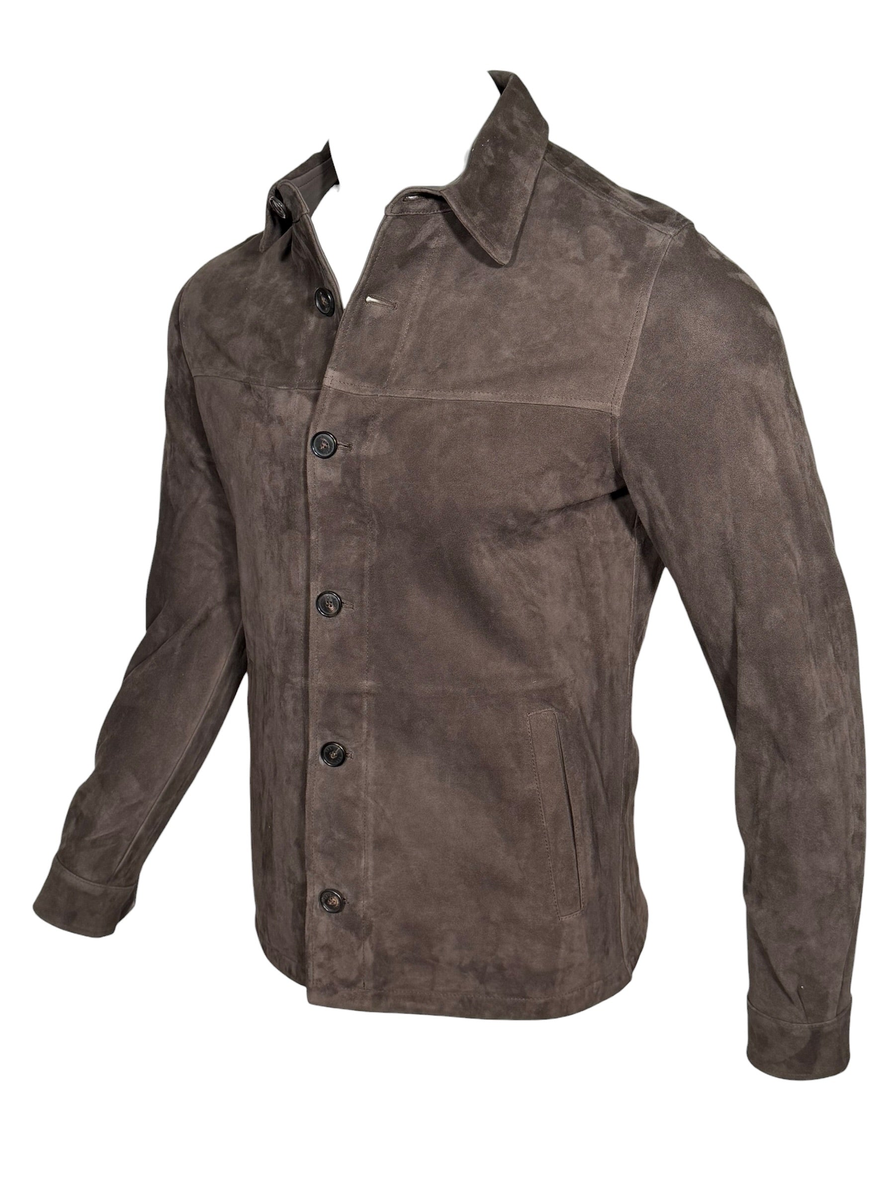 MANTO - LUXE FULL GRAIN SUEDE JACKET - COCOA