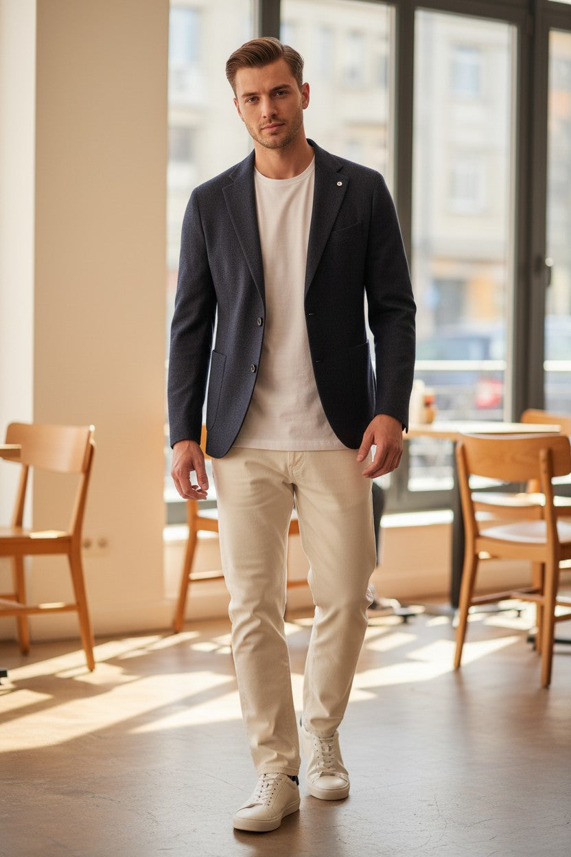 L.B.M. 1911 TAILORED WOOL/CASHMERE SPORT COAT - NAVY