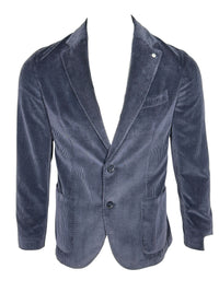 L.B.M. 1911 TAILORED COTTON/CASHMERE CORDUROY SPORT COAT - DARK BLUE