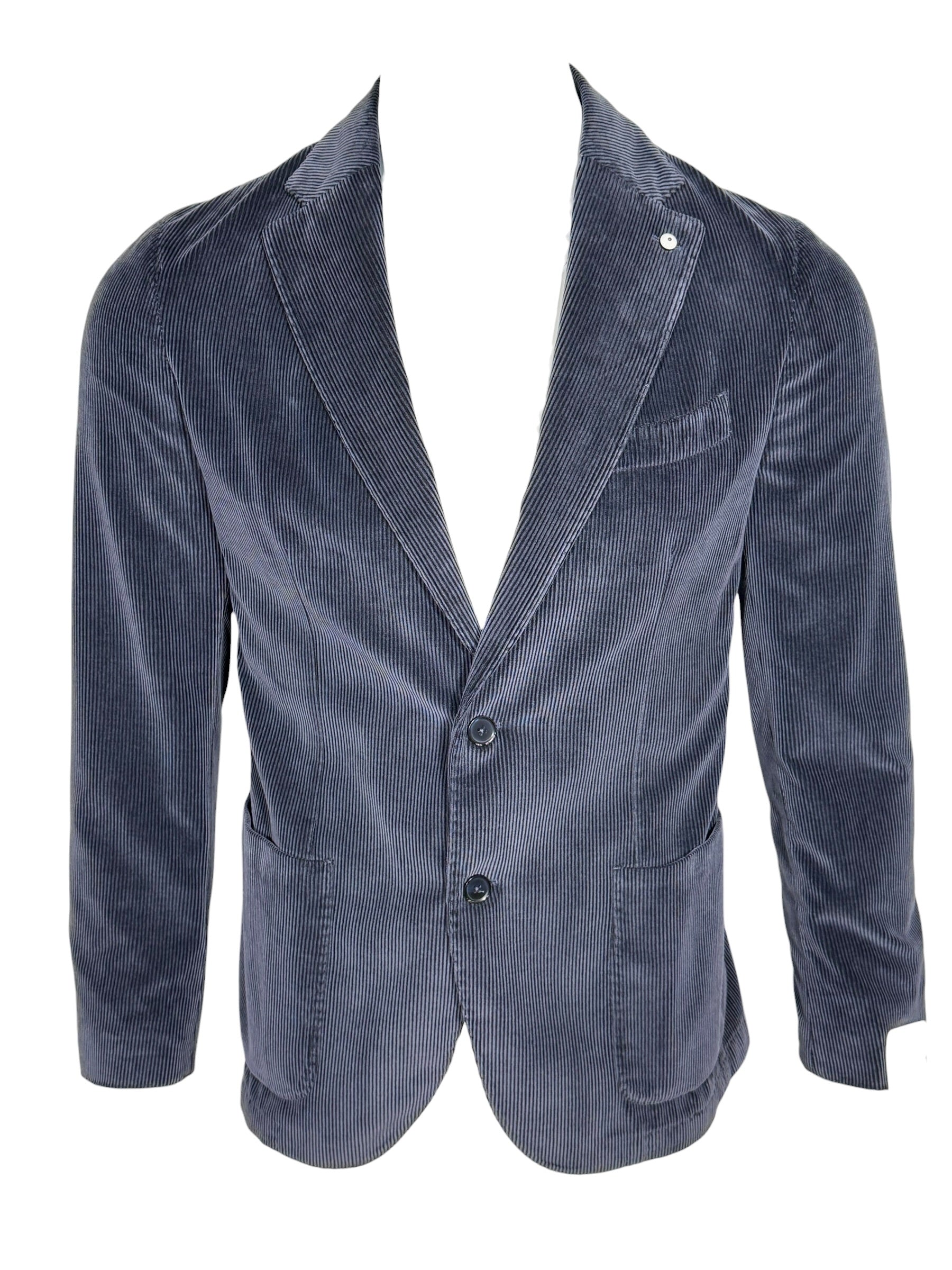 L.B.M. 1911 TAILORED COTTON/CASHMERE CORDUROY SPORT COAT - DARK BLUE